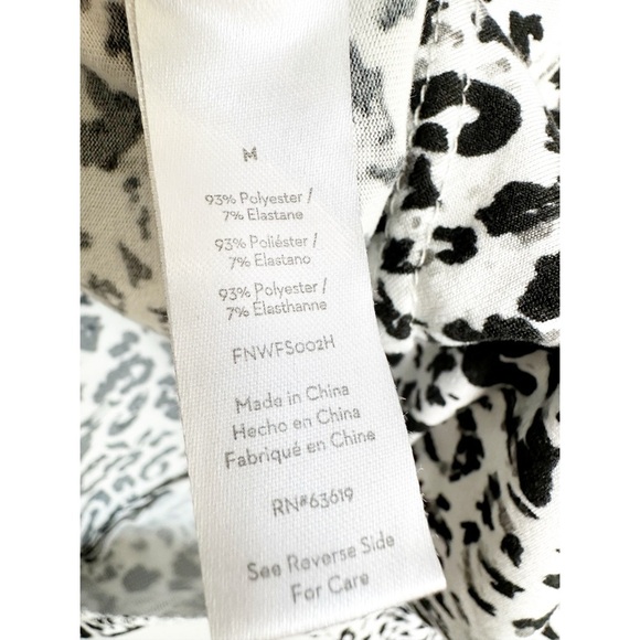Nine West Nightgown Black White Leopard Print Size Medium Button Front - Picture 6 of 7